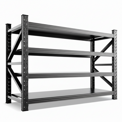 8000LBS Heavy Duty Storage Shelves, 4 Tier Adjustable Garage Shelving Unit, Heavy Duty Metal Shelving for Garage, Basement, Warehouse, Storage Room, Garage Storage Shelves, 69" W X 24" D X 64" H Black