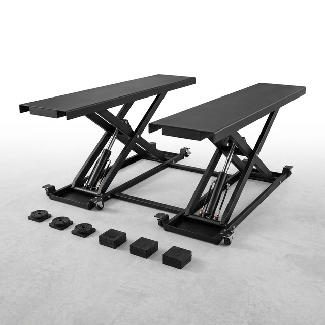 Car Lift, 7,000 Lbs. Capacity Portable Car Lift, 26.8 In. Max. Height, Carbon Steel Truck Lift with 120-Volt Power Unit — Studio Shot