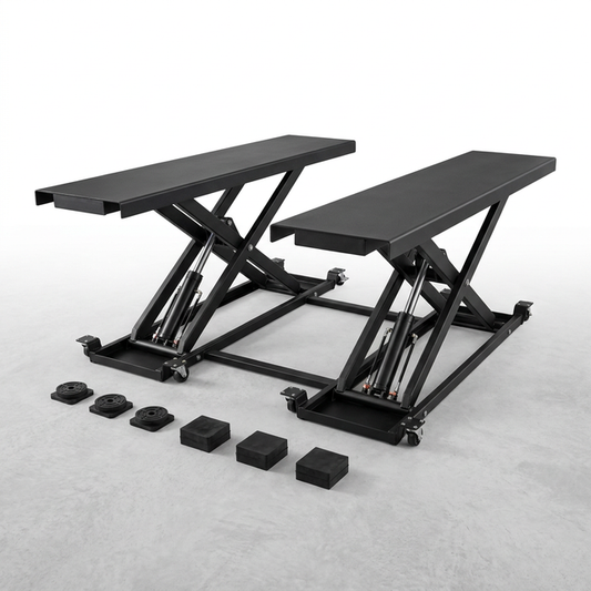 Car Lift, 7,000 Lbs. Capacity Portable Car Lift, 26.8 In. Max. Height, Carbon Steel Truck Lift with 120-Volt Power Unit — Studio Shot