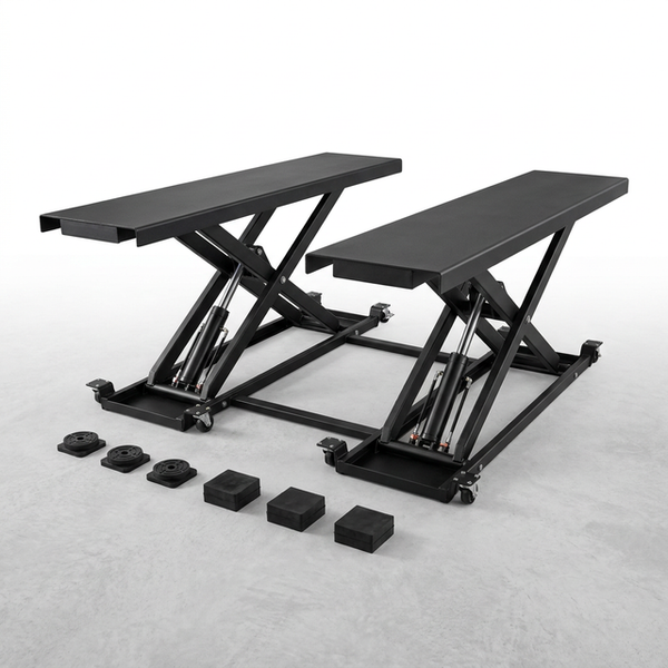 Car Lift, 7,000 Lbs. Capacity Portable Car Lift, 26.8 In. Max. Height, Carbon Steel Truck Lift with 120-Volt Power Unit — Studio Shot