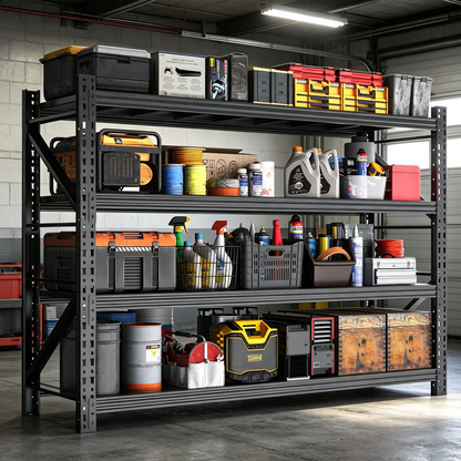 Heavy Duty Garage Shelving,73"H 3000LBS Load Capacity Metal Garage Storage Shelves Adjustable Industrial Shelving Unit for Garage,Warsehouse,Workshop