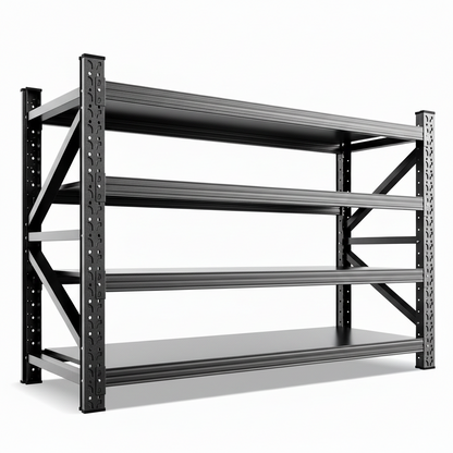 8000LBS Heavy Duty Storage Shelves, 4 Tier Adjustable Garage Shelving Unit, Heavy Duty Metal Shelving for Garage, Basement, Warehouse, Storage Room, Garage Storage Shelves, 69" W X 24" D X 64" H Black