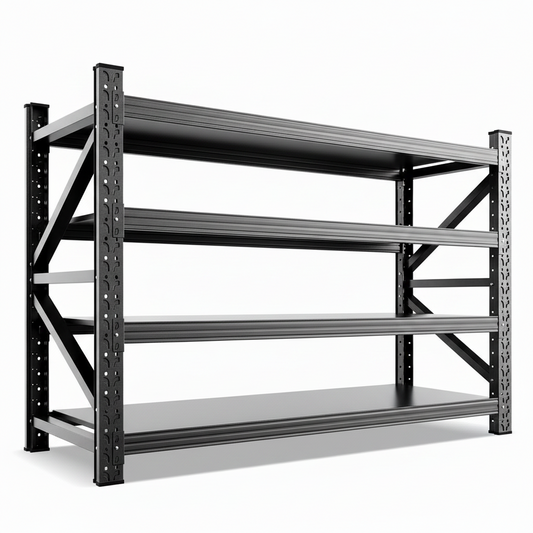 8000LBS Heavy Duty Storage Shelves, 4 Tier Adjustable Garage Shelving Unit, Heavy Duty Metal Shelving for Garage, Basement, Warehouse, Storage Room, Garage Storage Shelves, 69" W X 24" D X 64" H Black