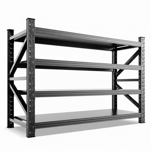 8000LBS Heavy Duty Storage Shelves, 4 Tier Adjustable Garage Shelving Unit, Heavy Duty Metal Shelving for Garage, Basement, Warehouse, Storage Room, Garage Storage Shelves, 69" W X 24" D X 64" H Black