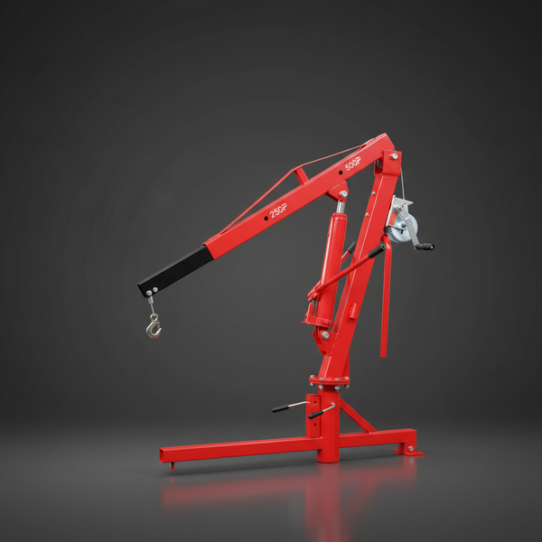Red Steel 500Lb Pickup Truck Hydraulic, Engine Hoist Crane Hitch Mount, Lift 2" Hitch Mount